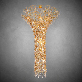 Tree Branch Crystal Brass Chandelier