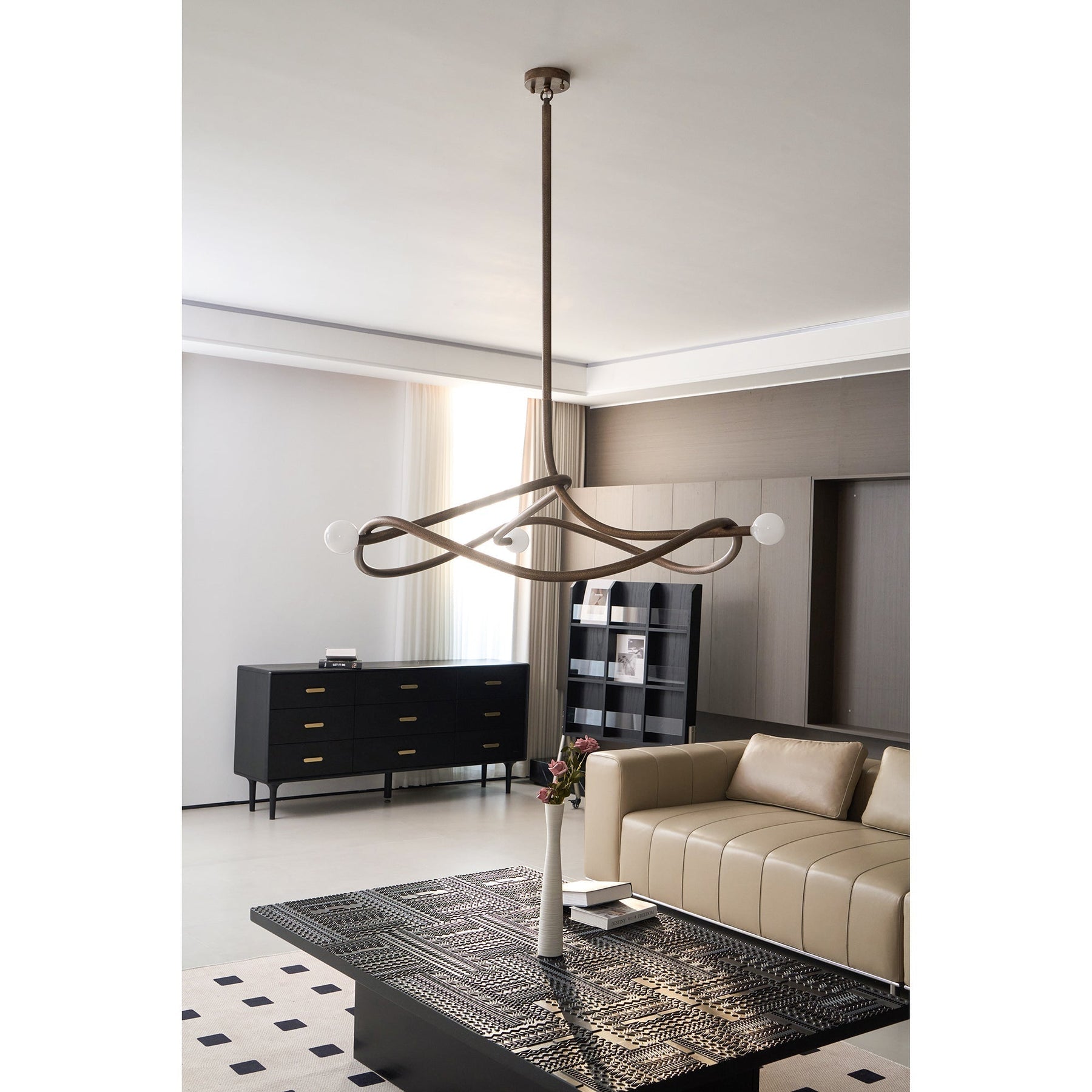 Tryst Chandelier - 3 lights ∅ 44.9″ x H 17.7″Antique BrassBlushlighting