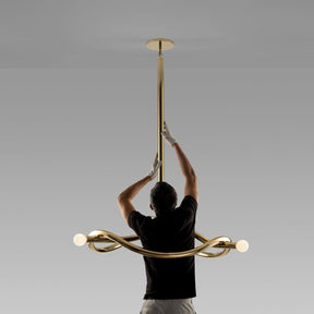 Tryst Chandelier - 3 lights ∅ 44.9″ x H 17.7″Antique BrassBlushlighting