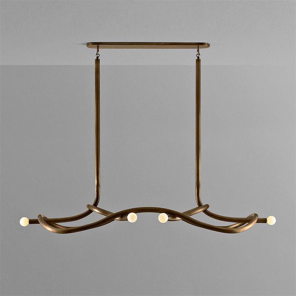 Tryst Chandelier - 6 lights L 80.7″ x W 44.1″ x H 17.7″Antique BrassBlushlighting