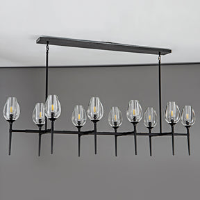 Tulpe Linear Chandelier 65", Dining Room Chandelier
