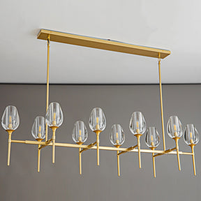 Tulpe Linear Chandelier 65", Dining Room Chandelier
