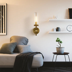 Twining Dimmable Luxury Flush-Mount Wall Sconce Brass