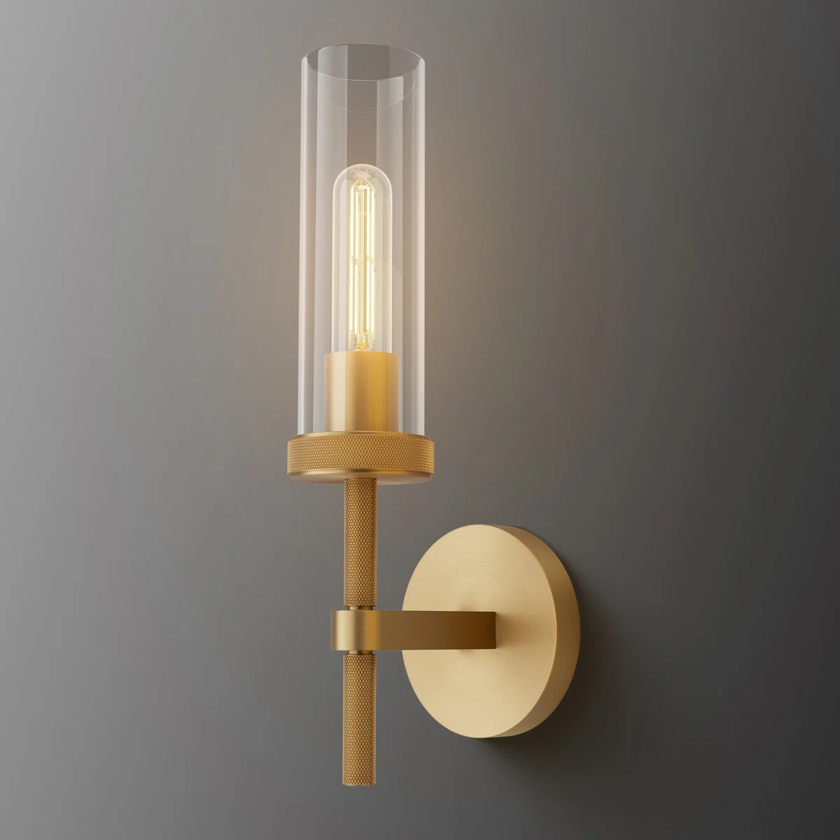 Twining Dimmable Luxury Flush-Mount Wall Sconce Brass