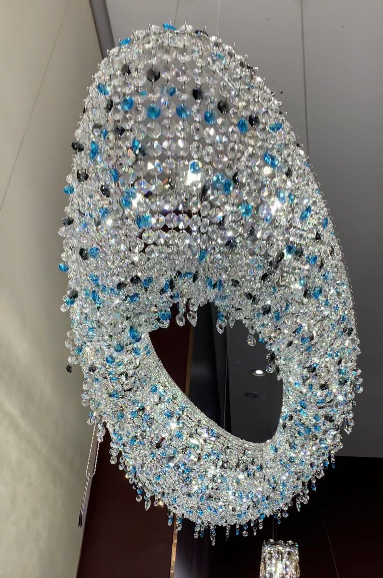 Unique Foyer Crystal Chandelier Luxury Hallway Ceiling Lamp Living Room Hanging Light Decor for Entryway
