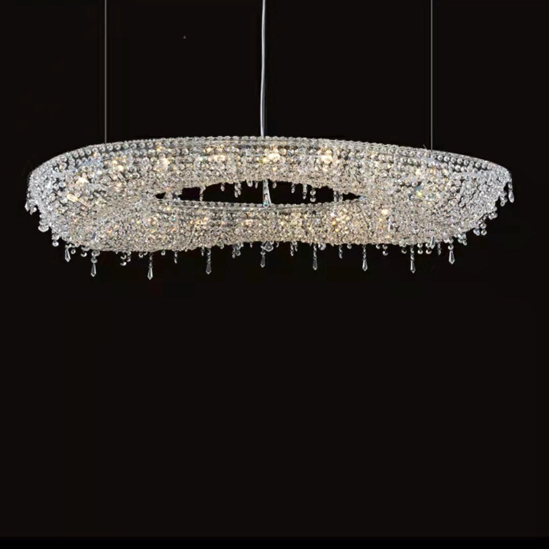 Unique Foyer Crystal Chandelier Luxury Hallway Ceiling Lamp Living Room Hanging Light Decor for Entryway