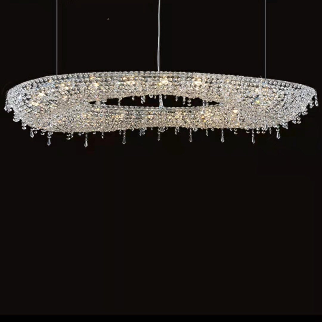 Unique Foyer Crystal Chandelier Luxury Hallway Ceiling Lamp Living Room Hanging Light Decor for Entryway