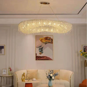 Unique Foyer Crystal Chandelier Luxury Hallway Ceiling Lamp Living Room Hanging Light Decor for Entryway