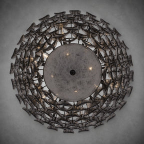 Uroko Fish-Scale Glass Chandelier