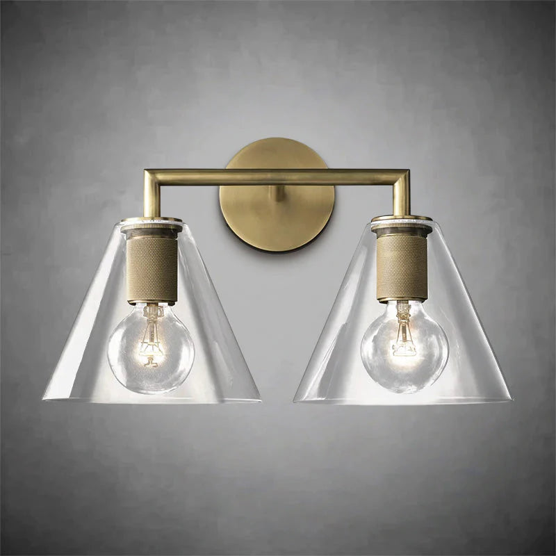 Utilis Funnel Shade Double Sconce