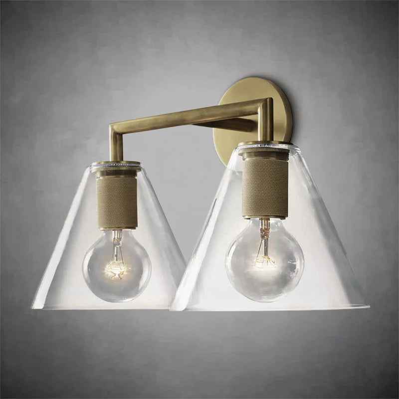 Utilis Funnel Shade Double Sconce