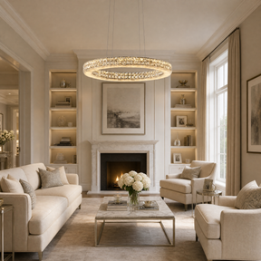 Vera Crystal and Alabaster Chandelier