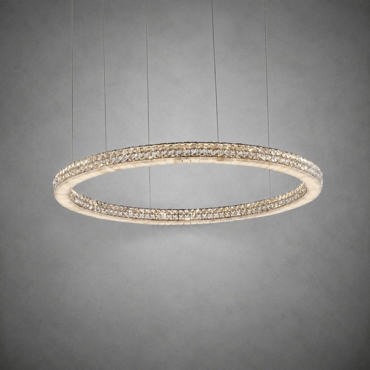 Vera Crystal and Alabaster Chandelier