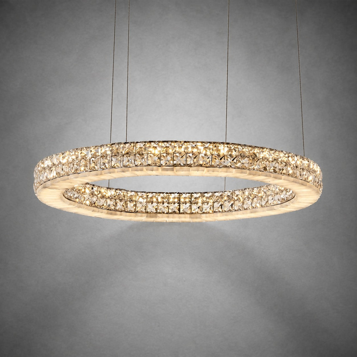 Vera Crystal and Alabaster Chandelier