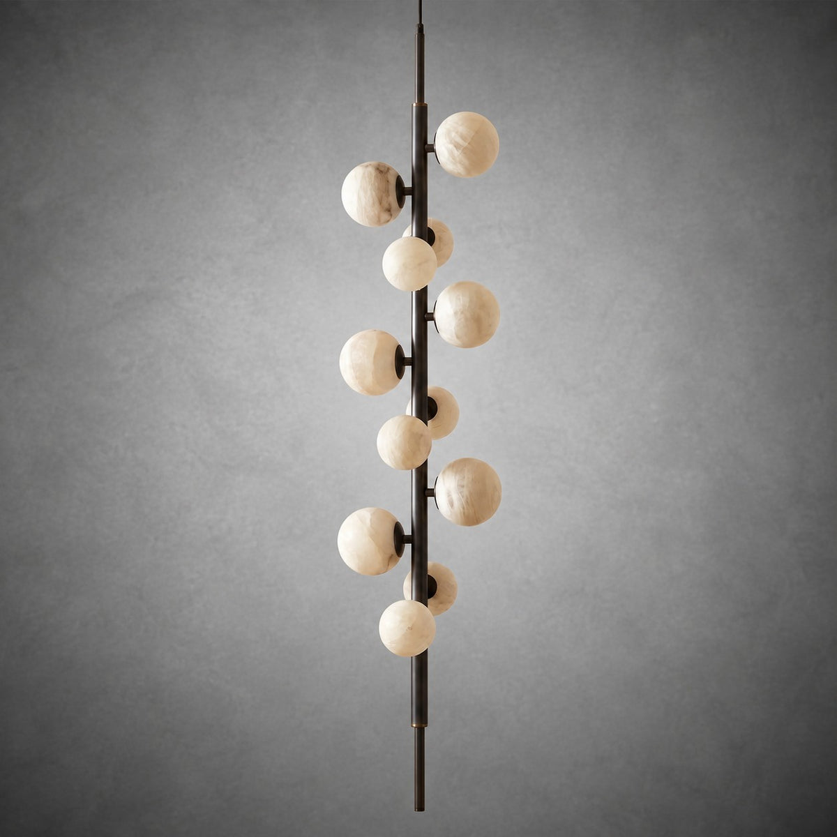 Vertical Orb Cascade Alabaster Pendant Light