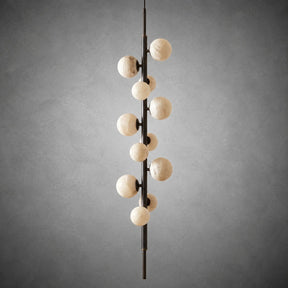 Vertical Orb Cascade Alabaster Pendant Light