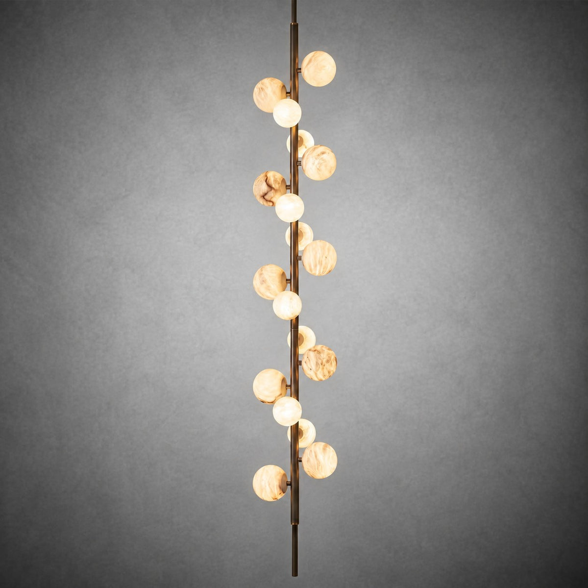 Vertical Orb Cascade Alabaster Pendant Light