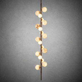 Vertical Orb Cascade Alabaster Pendant Light