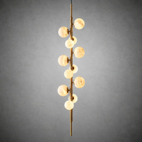 Vertical Orb Cascade Alabaster Pendant Light