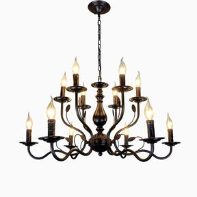 Vintage Country Style Multi-layer Iron Electronic Candle Chandelier for Study / Living Room / Cafe