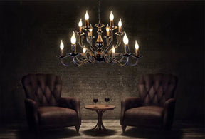 Vintage Country Style Multi-layer Iron Electronic Candle Chandelier for Study / Living Room / Cafe