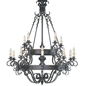 Vintage Iron Simple Candle Art Chandelier for Living Room / Villa / Stairs