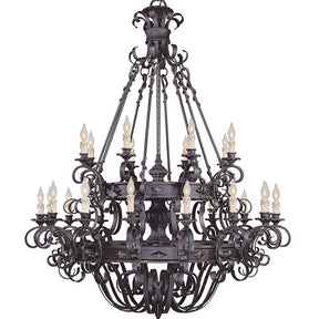 Vintage Iron Simple Candle Art Chandelier for Living Room / Villa / Stairs