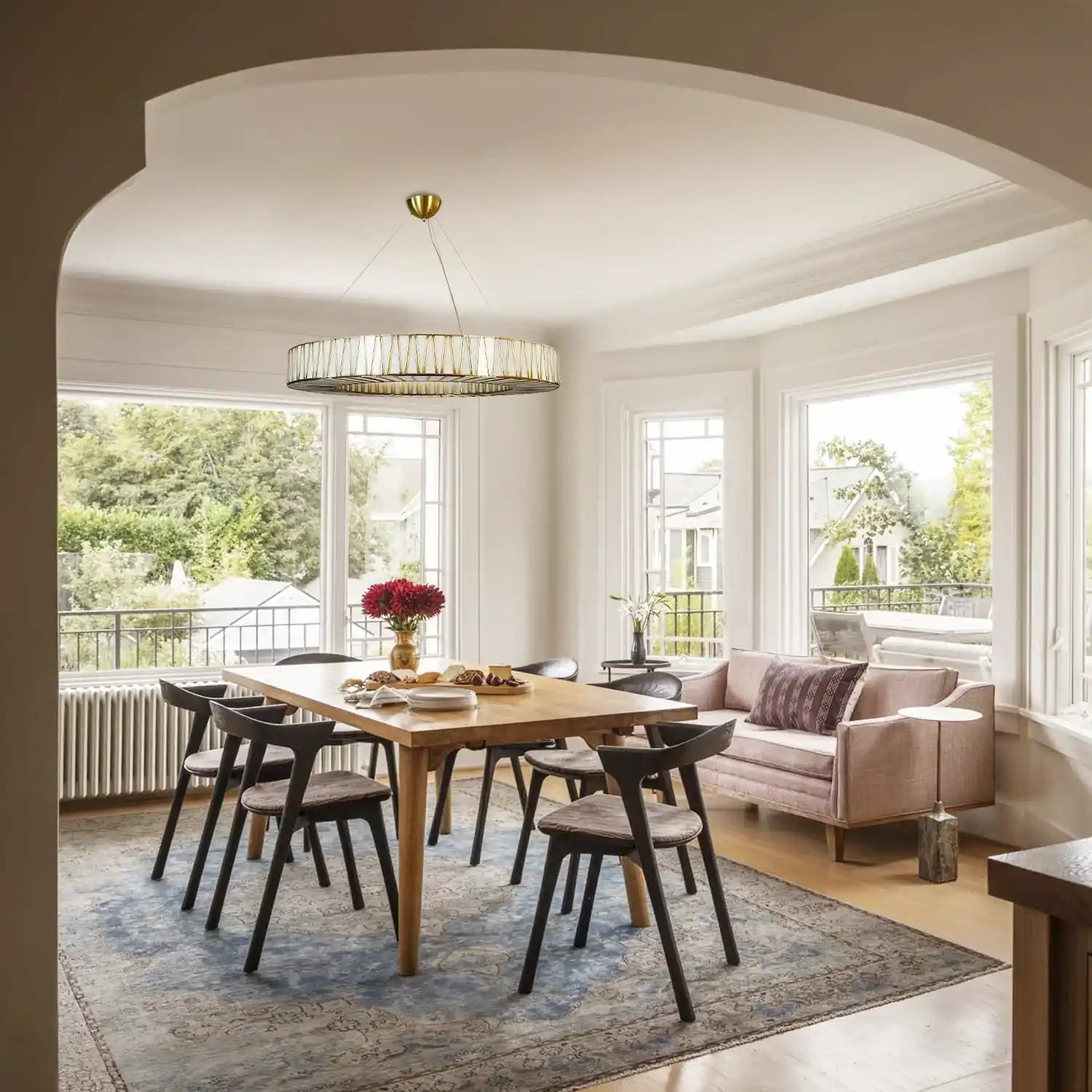 Jeunet Glass Round Chandelier 24" 36'' 42" 60''D