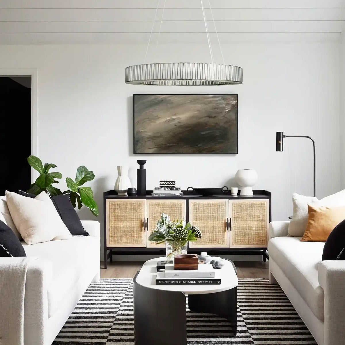 Jeunet Glass Round Chandelier 24" 36'' 42" 60''D