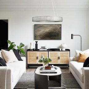 Jeunet Glass Round Chandelier 24" 36'' 42" 60''D