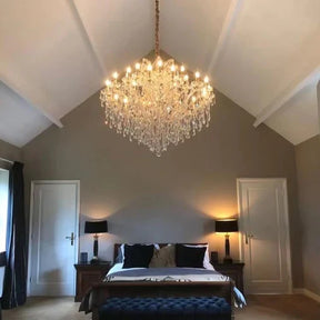 Luxury 25-Light Candle Crystal Chandelier in Gold/Chrome Finish