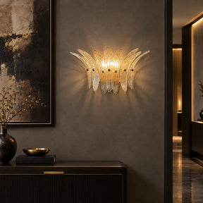 Wall Sconce Sculptural Floral Glass Style