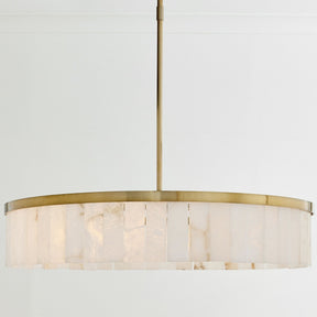 Windham Alabaster One-Tile Round Chandelier
