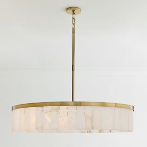 Windham Alabaster One-Tile Round Chandelier