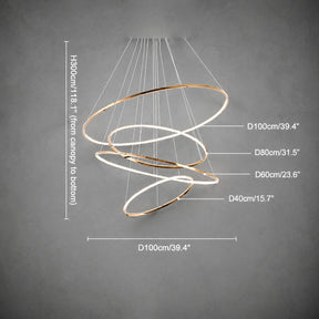 VL2160  Large Tiered Ring LED Foyer Chandelier