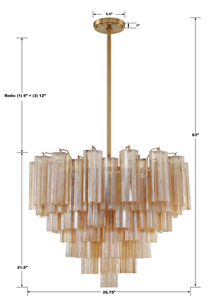 Ddis Chandelier 17.8" 19.8" 22" 26.8" 32''D