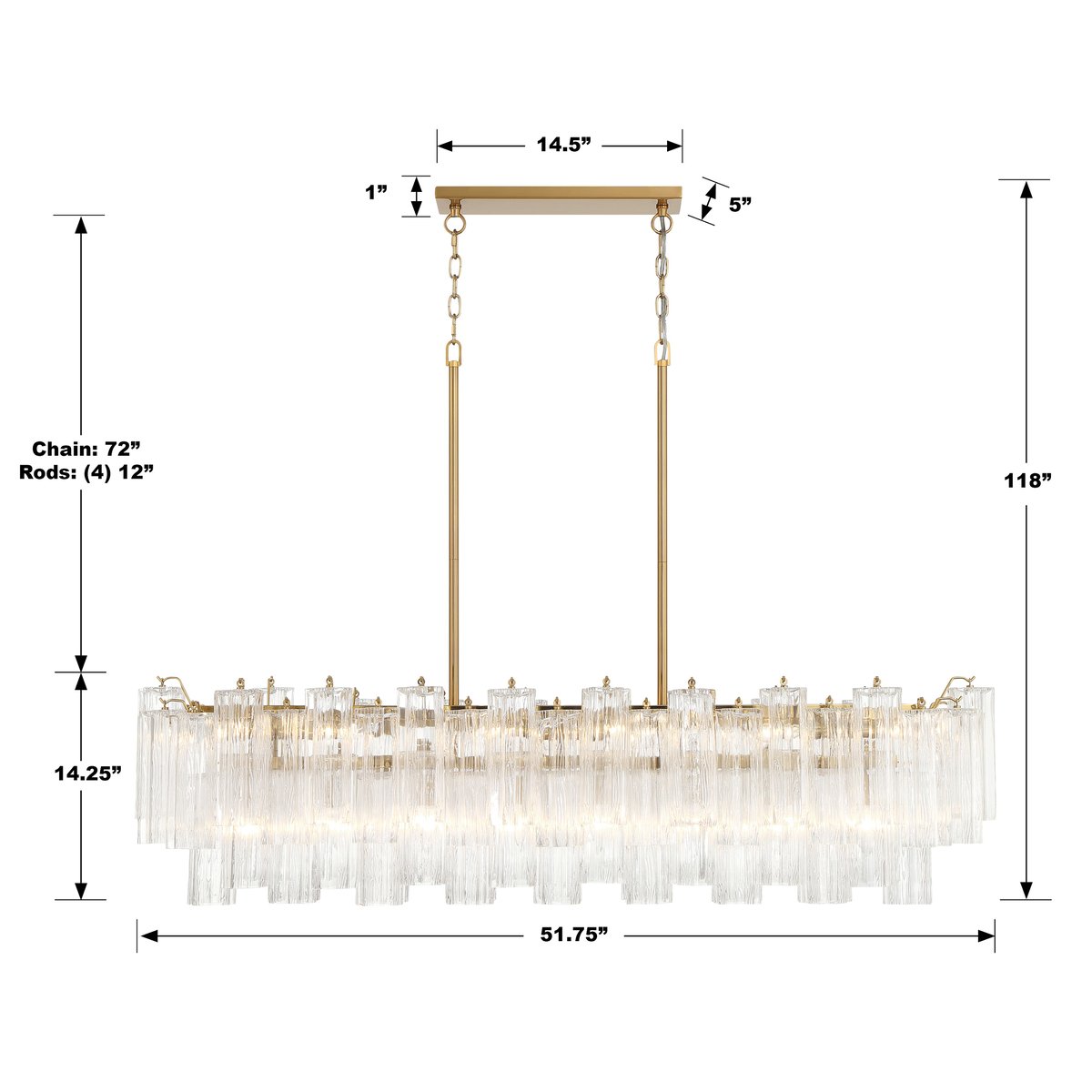 Addis Linear Chandelier 51''