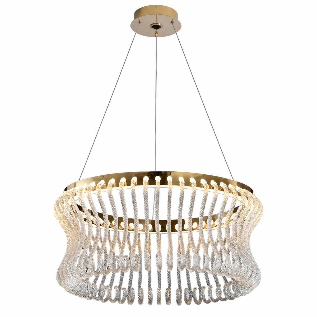 Lennox Glass Round Chandelier 21.6"D - 31" Dia (80 cm)