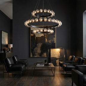 Electroplated Glass Chandelier in a dining room