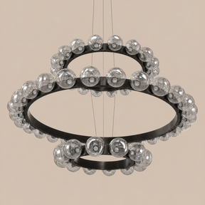 Electroplated Glass Chandelier in a dining room