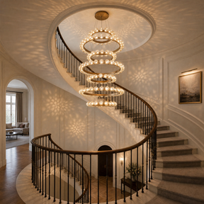 Chandelier For High Ceiling in a dining room