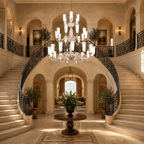 Crystal Chandelier in a living room
