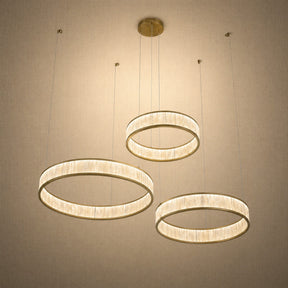Contemporary Chandelier Dining Room in gold