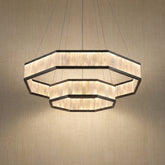 Natural Stone Pendant Light in gold