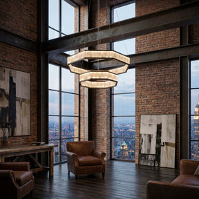Natural Stone Pendant Light in a dining room