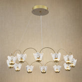 Contemporary Chandelier Dining Room in gold