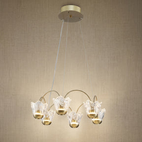 Contemporary Chandelier Dining Room in a living room