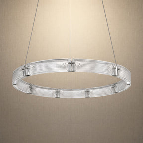 Glass Round Chandelier in a living room