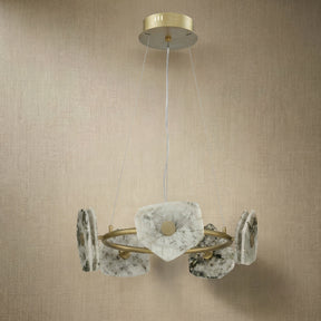 Dining Room With Chandelier in gold