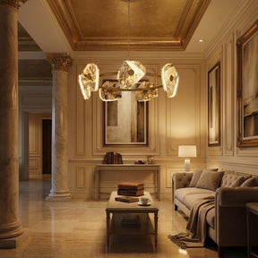 Dining Room With Chandelier in a living room